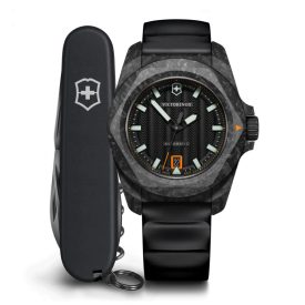   I.N.O.X. Automatic | Férfi Karóra | Fekete Számlap | Carbon Tok | Fekete Gumi Szíj | Fekete Spartan Zsebkés