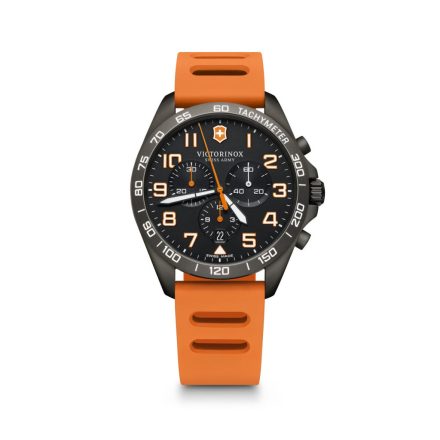 FieldForce Sport Chrono | Férfi Karóra | PVD | Fekete Számlap | Narancs Kaucsuk Szíj