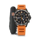 FieldForce Sport Chrono | Férfi Karóra | PVD | Fekete Számlap | Narancs Kaucsuk Szíj