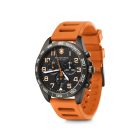 FieldForce Sport Chrono | Férfi Karóra | PVD | Fekete Számlap | Narancs Kaucsuk Szíj