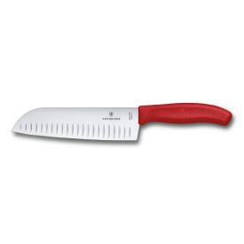   Swiss Classic | Santoku | Bordázott | 17 cm | Piros | Díszdobozban