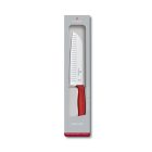 Swiss Classic | Santoku | Bordázott | 17 cm | Piros | Díszdobozban