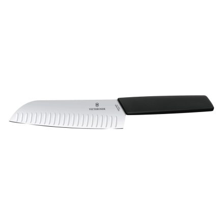 Swiss Modern | Santoku | Bordázott | 17 cm | Fekete